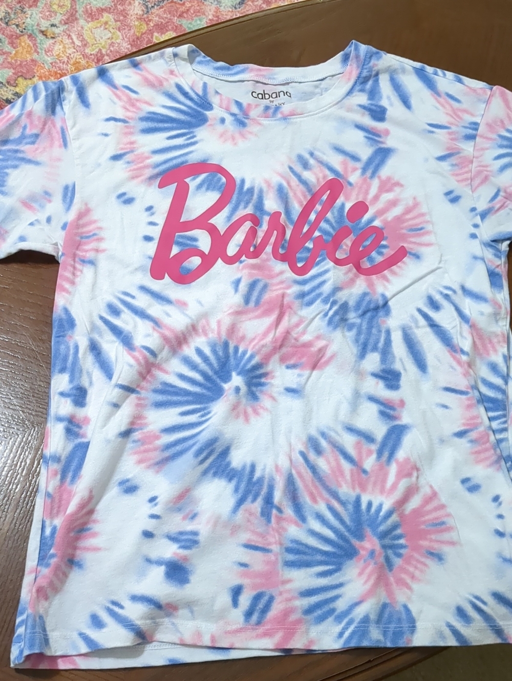crown & ivy Pink and Blue Tie-Dye Barbie Graphic Tee